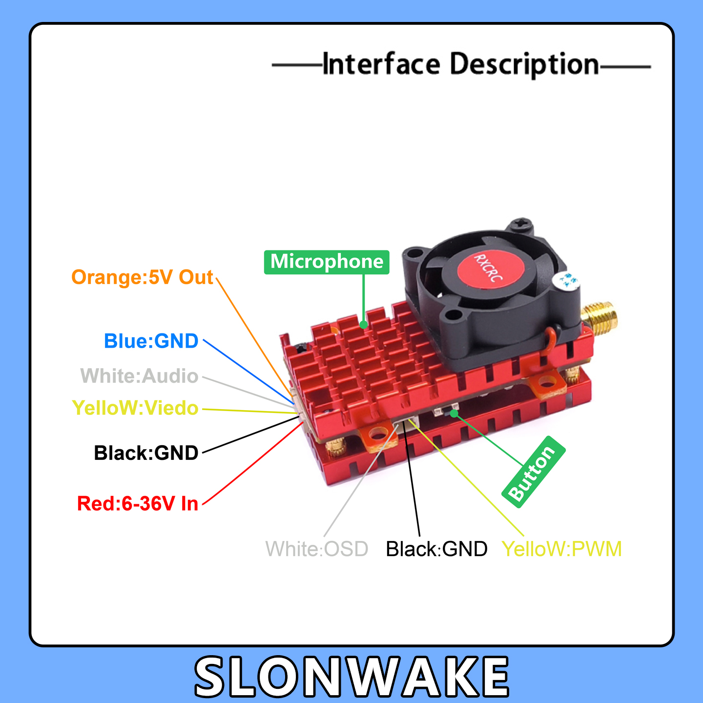 SLONWAKE 5.8G 2W VTX FPV 1800T - Drone Aerial Photography 评论和价格