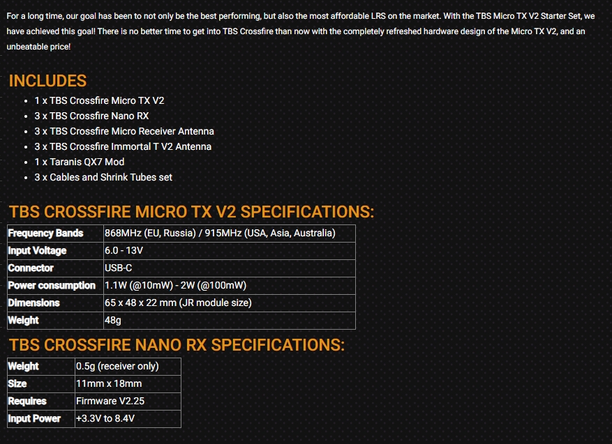 TBS CROSSFIRE MICRO TX V2 STAR - Tbs Fpv Crossfire 评论和价格